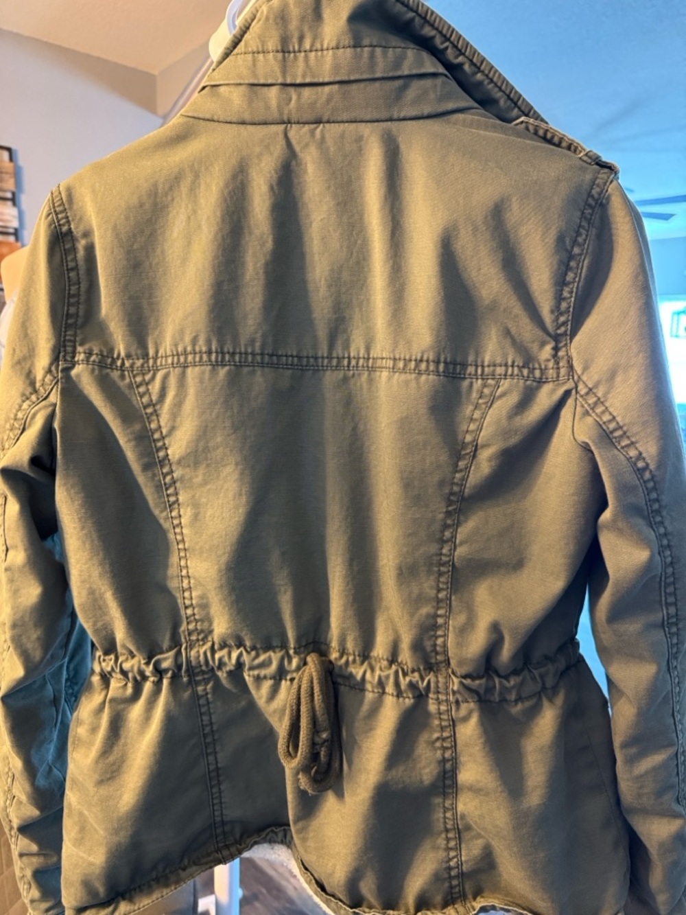 Hollister Olive Utility Jacket with Shearling Trim - Picture 3 of 6